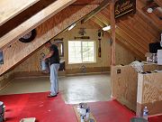 Travis Applying Epoxy Flakes Upstairs, June 16, 2010