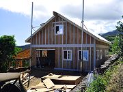 Barn with Siding Installed and Scaffolding Still Up, February 16, 2010