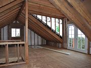 Barn Loft Upstairs with French Doors Installed, February 17, 2010