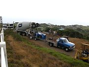 First of Four Concrete Trucks And Pump.  April 1, 2009