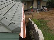 First Length of Copper Gutters Installed. June 14, 2009
