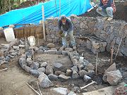 Fire Pit in Front Under Construction, Oct. 29, 2009