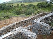 First Two Blue Rock Terraced Walls.  March 5, 2009