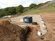 Completed Garage Retaining Wall and Trench for Electricity