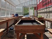 Greenhouse Interior with Redwood Benches, March 28, 2010