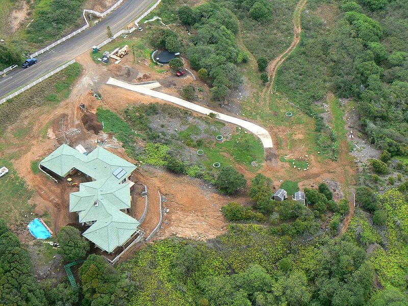 House from a Helicopter Viewed Overhead.  May 11, 2009