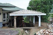 Installing More Battens on Hut Roof, Apr. 6, 2012