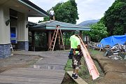 Seamless Copper Gutters Being Moved, October 2, 2012