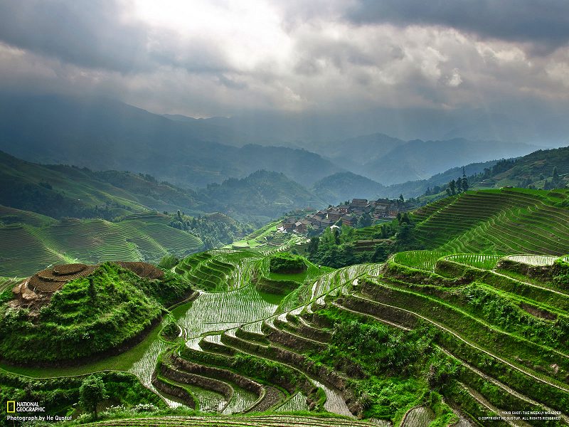 Inspiration for Terraced Rock Walls, LongJi Terrace, Guilin, China