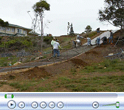 Pouring Driveway to Lower Clearing.  April 1, 2009