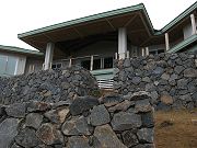 Main Lanai and Terraced Walls From Below.  March 26, 2009