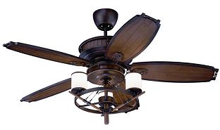 Monte Carlo Yachtsman ceiling fan with light kit, 52 inch bronze finish, for the office