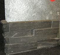 Ostrich Gray Slate for Pillars and Fireplace
