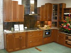 Pacific Source Natural Mahogany Euro-style Cabinets for Kitchen and Bathrooms