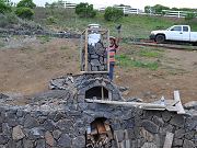 Blue Rock Veneer on Pizza Oven Chimney, September 14, 2010