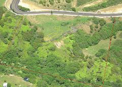 Aerial View of Property with Footprint of House, Property Lines, and Edge of Pad Enhanced