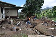 Pumping Concrete into Hut Footings, Aug. 16, 2011