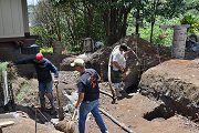 Pumping Concrete into Hut Footings, Aug. 16, 2011