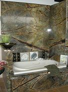 Rain Forest Marble, Master Bath Shower, Exclusively Yours
