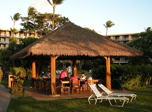  Hut in Maui for the Hand Carved Marshall Islands Outrigger Canoe