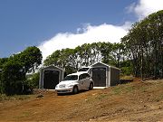 Sheds and Rental Car in Lower Clearing in August, 2008
