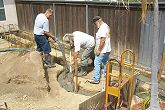 Pouring the Footing for the North Planter