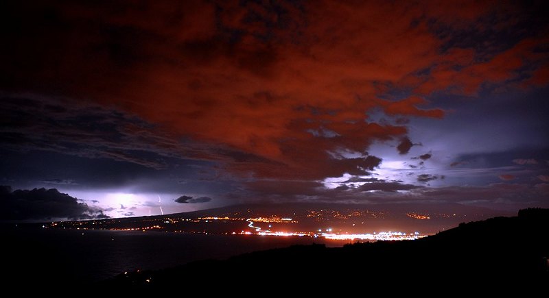 Thunderstorm and Lightning over Haleakala