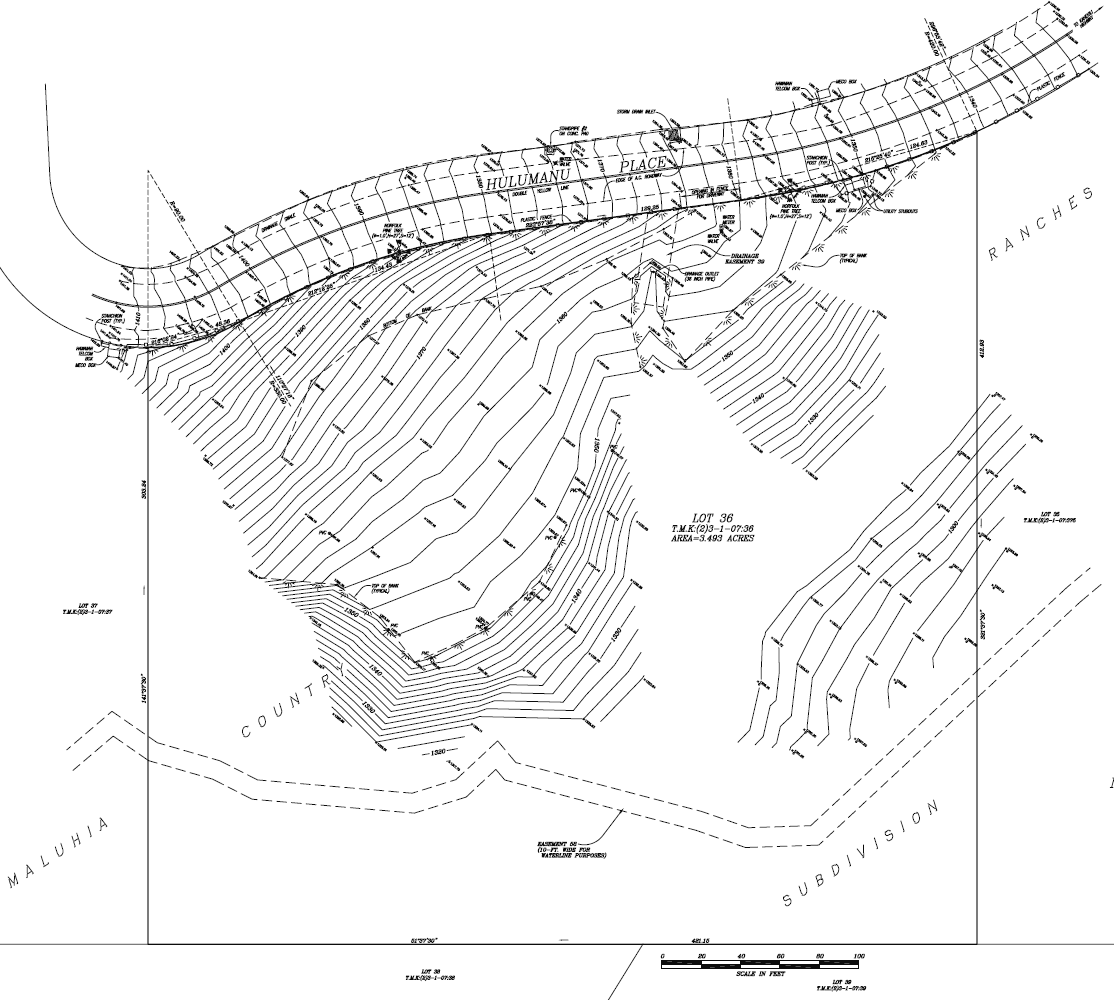 New Topographic Map.  Each line is two feet.
