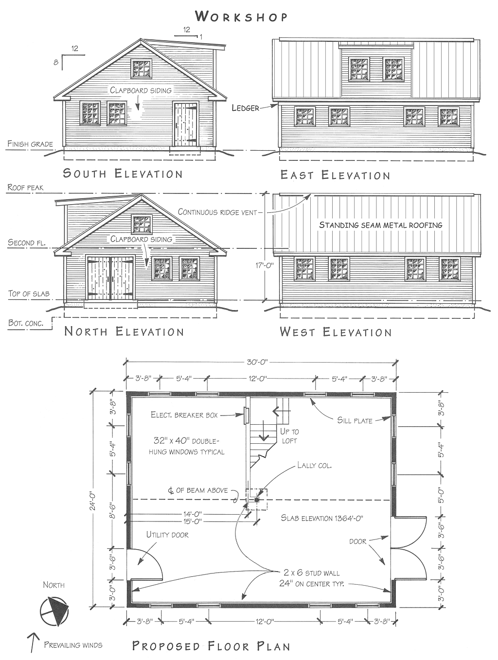 Workshop Elevations and Floorplan