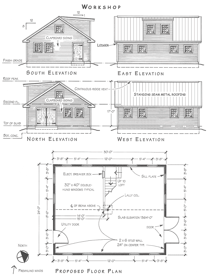 Workshop Elevations and Floorplan